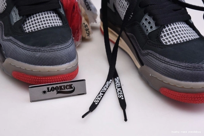 Rep Husky Retro 4 Off CV9388-001 White Bred Air Jordan x 0709